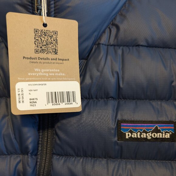 Patagonia Men's Down Sweater New Navy XL NWT - Picture 2 of 4
